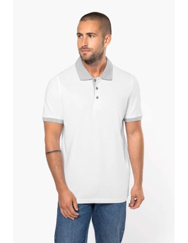 KAR-K258-Polo piqué bicolore homme